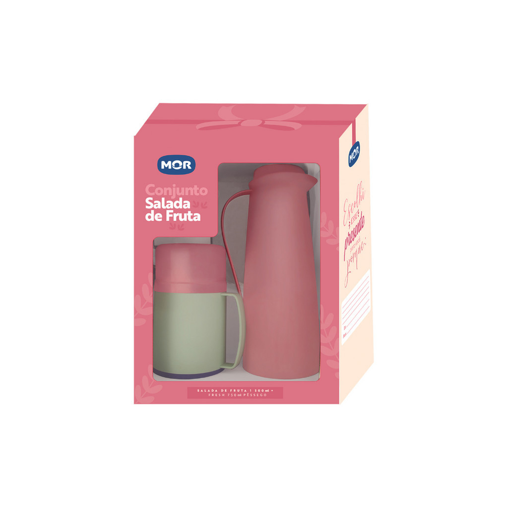 Conjunto Presente Mor Rosa Térmica 750ml Mini 250ml | Shopee Brasil