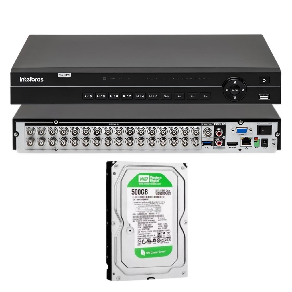 Dvr 32 Canais Intelbras Multi hd Mhdx 1232 C/Hd 500GB | Shopee Brasil