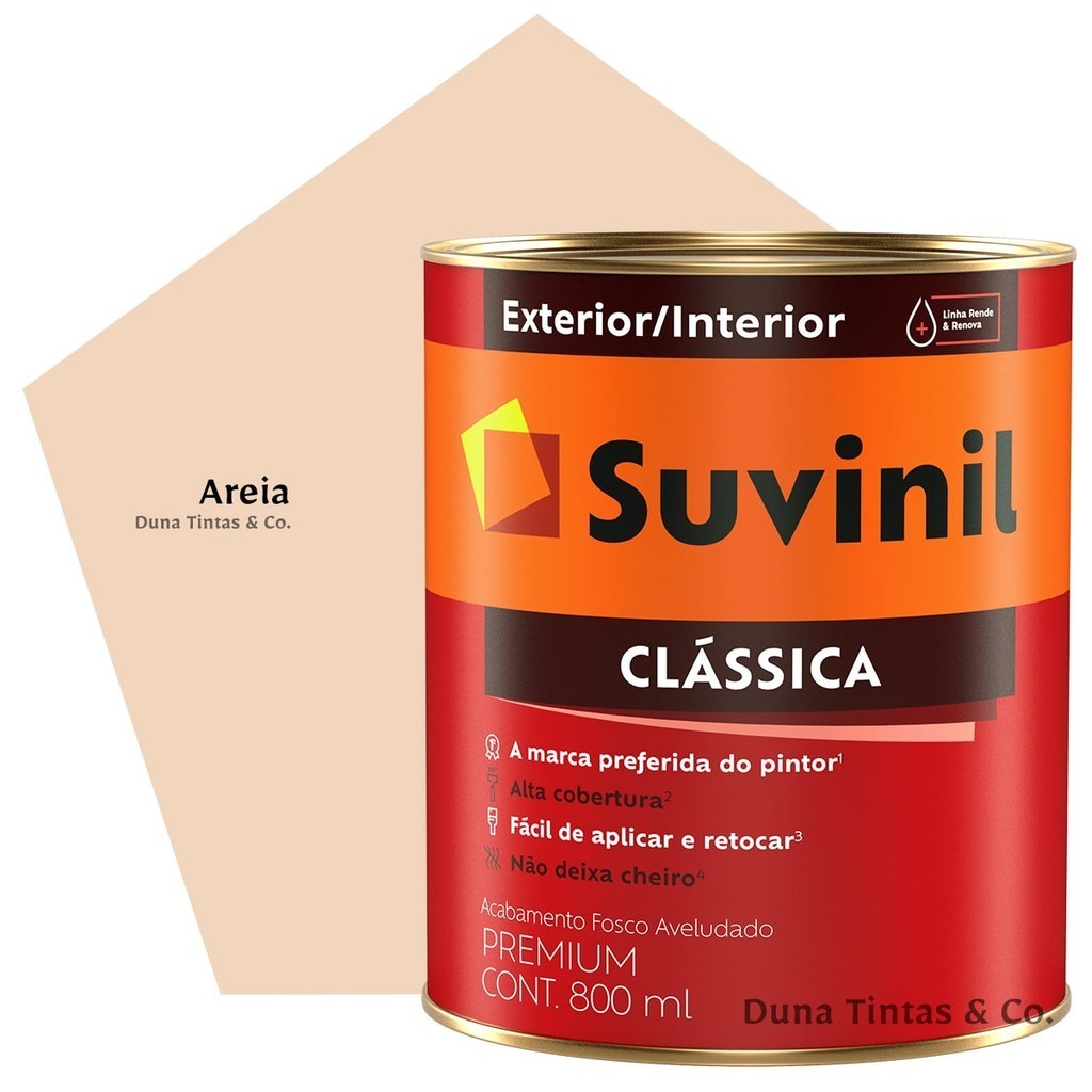 Tinta Suvinil Clássica Paredes e Tetos 800ml Areia