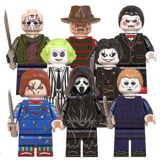 Mini Brinquedos De Horror De Halloween Números De Blocos Zumbi Jason Freddy Krueger