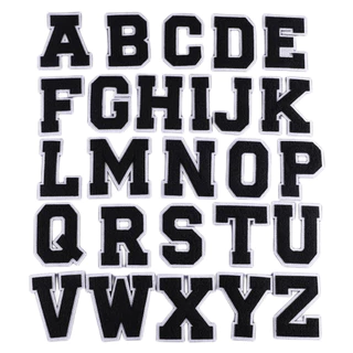 Adesivo De Feltro 8cm Toalha Preta Patches Inglês Carta Bordado Ford DIY Nome Craft Vestuário Capa Appliques Acessórios