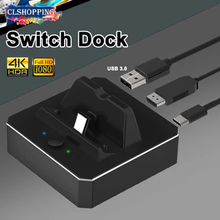 CLShopping For Nintendo Switch TV Dock , Estação De Ancoragem OLED , Substitua A Base De Carregamento Do Interruptor Oficial Por Adaptador HDMI 4K 1080P E USB 3.0 , C Suporte De Viagem 15V