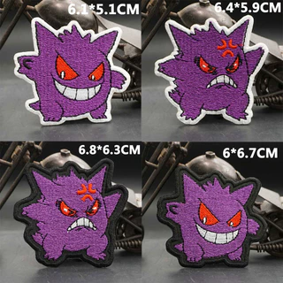 【 Customized 】 AQ Pok é mon Bordado Pikachu Geng Ghost Stone Cartoon Velcro Patch/Badges/armband/Emblem Decorativo Para Jaquetas Jeans Backpack cap