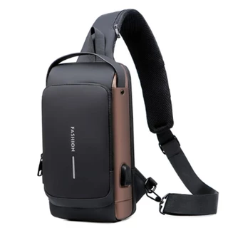 Mochila de Ombro Transversal Compacta Unilateral USB Trava de Código Á prova d'água SU