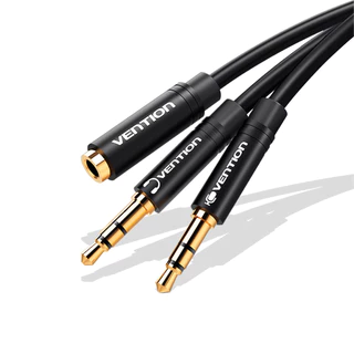 Cabo adaptador Headset Fone Microfone 2 P2 x P3 Femea 0.3m