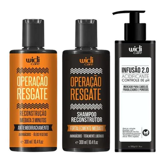 Operação Resgate Reconstrução e Shampoo Operação Resgate e Acidificante Infusão 300g Widi Care