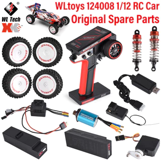 WLtoys 1/12 124008 RC Peças De Reposição Para Carros Servo Carregador USB Amortecedor De Choque Controle Remoto Sem Escovas Bateria De Pneus De Motor ESC
