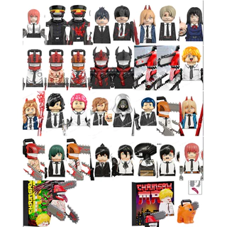 Homem Motosserra Pochita Power Samurai Espada Pistola Diabo Anjo Minifiguras Do Construindo Blocos De Figuras De Brinquedos