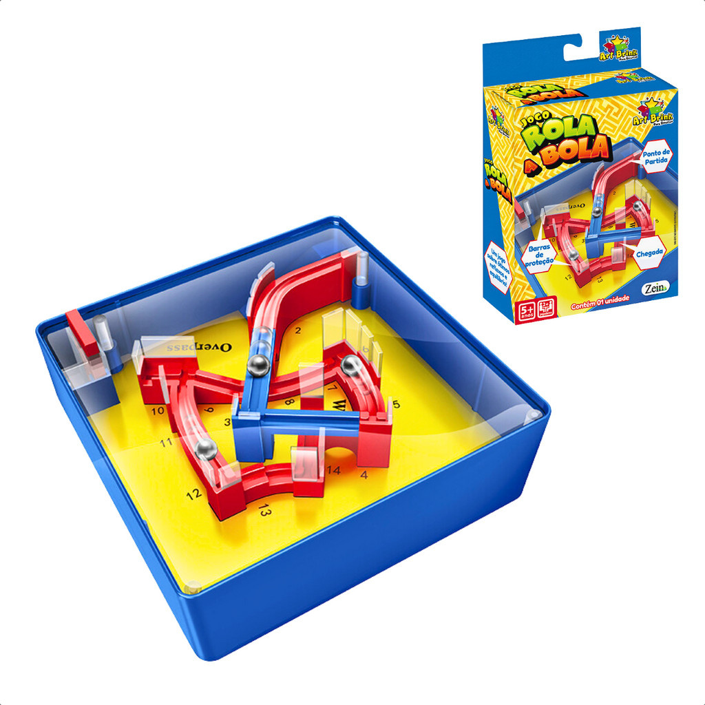 Jogo Rola A Bola Genius Bolinha De Aço Coordenação Motora Autismo 12x12 ...