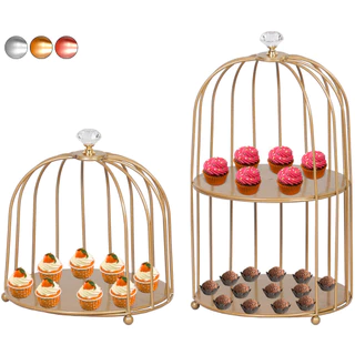 Kit De Festa Bandeja Gaiola 1 E 2 Andar Decoração Luxo 2un