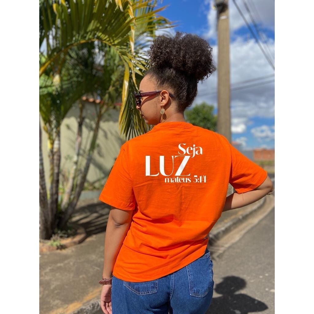 Camiseta Seja Luz Estampa Exclusiva Gospel Premium Unissex EXCLUSIVIDADE - Loja Evangélica Cristã