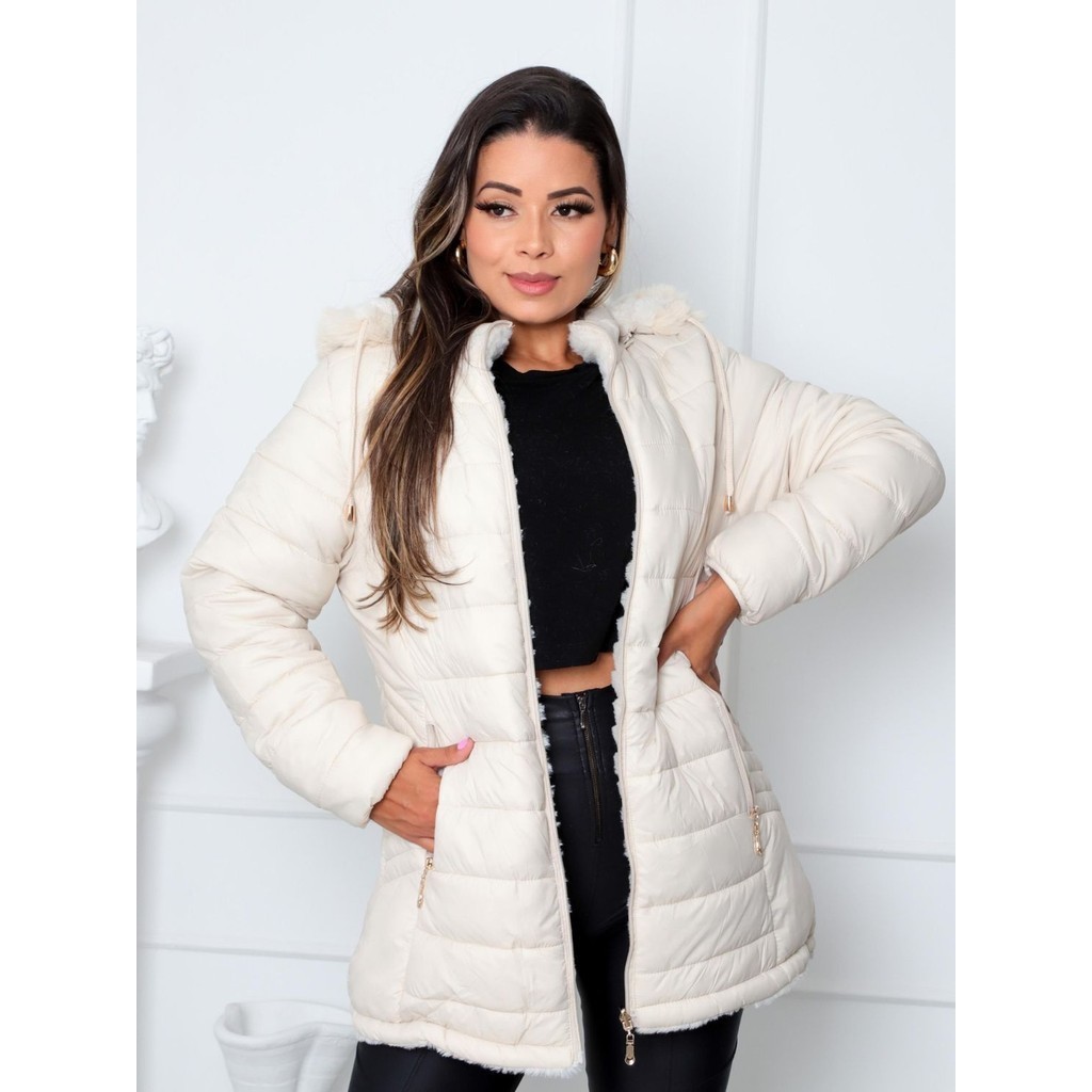 Parka Casaco De Nylon Feminino Jaqueta Nylon Impermeável Feminina