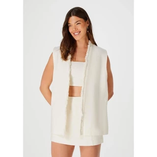 Colete Feminino Em Algodão Com Franja Hering