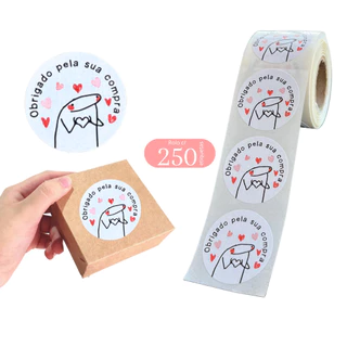 250 Etiquetas Adesivas Flork / Bento Vários Corações Obrigada Pela Sua Compra Para Delivery Caixas Embalagens Fofo