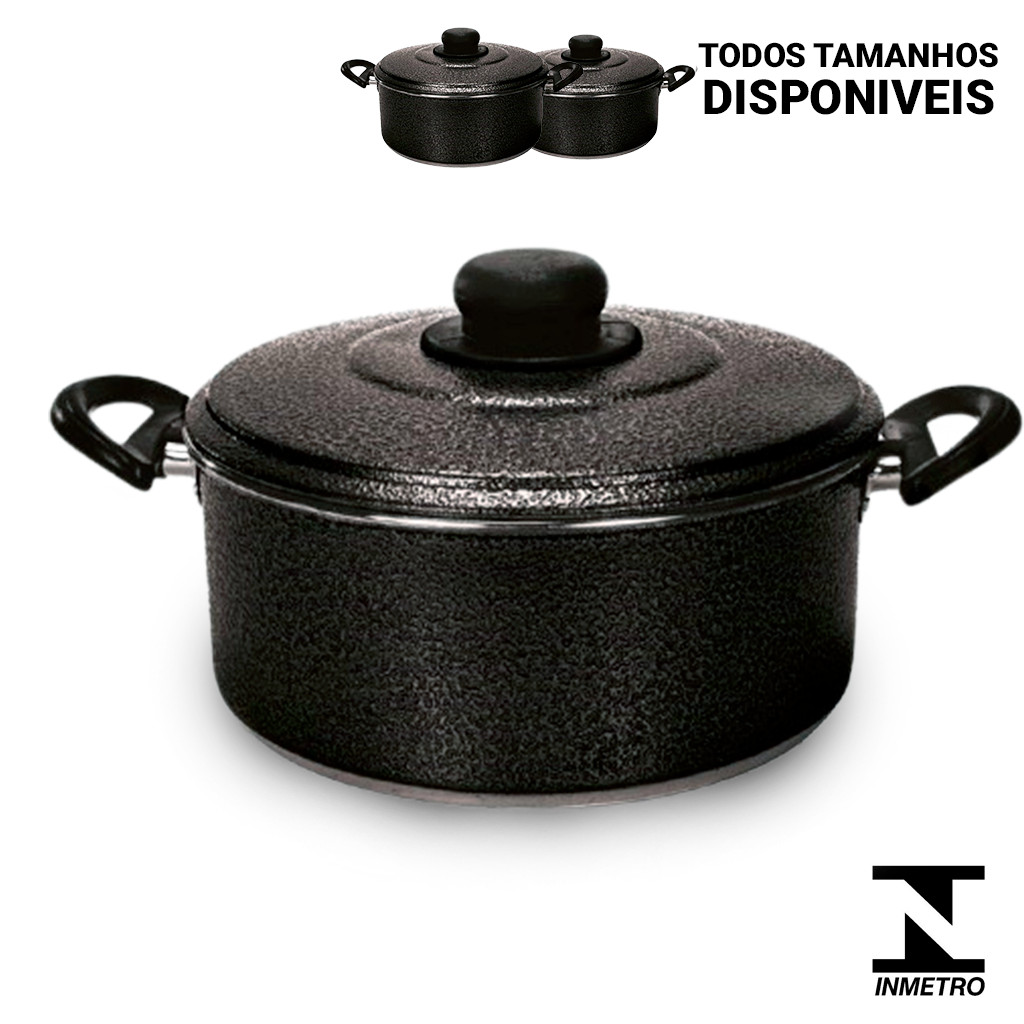 Panela Caçarola Individual de Alumínio Craqueado - Tamanhos de 16 ao 24 Aluminio Grosso Resistente Tamanhos