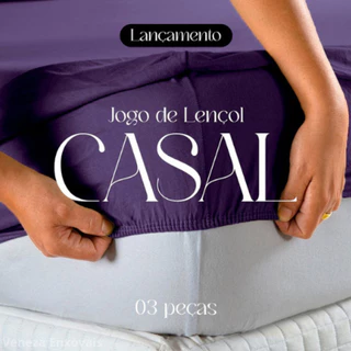 Jogo de Lençol Cama Casal Padrão Box 3 Peças Liso com Elástico - Promo de Lançamento em Oferta na Shopee