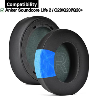 1 Par De Almofadas De Gel Refrigerante Para Anker Soundcore Life 2 Q20 Q20 + Q20i Q20BT Almofada De Fone De Ouvido Esponja