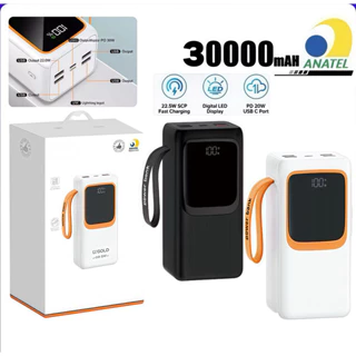 Carregador portátil Power Bank 30000mah PD 66W Carregamento rápido marisa em Oferta na Shopee