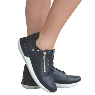 Tênis Casual Feminino Couro Conforto Usaflex Ah1707 Pto Bco em Oferta na Shopee