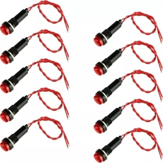 Kit Com 10 Sinaleiro Olho De Boi Piloto 220v Vermelho em Oferta na Shopee