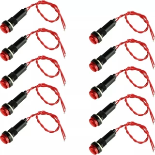 Kit Com 10 Sinaleiro Olho De Boi Piloto 220v Vermelho em Oferta na Shopee