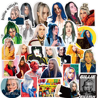 50-100 Folhas Cantor Billie Eilish Handbook Sticker Adesivo para carro de cadernos de anotações de copos de água transfronteiriços