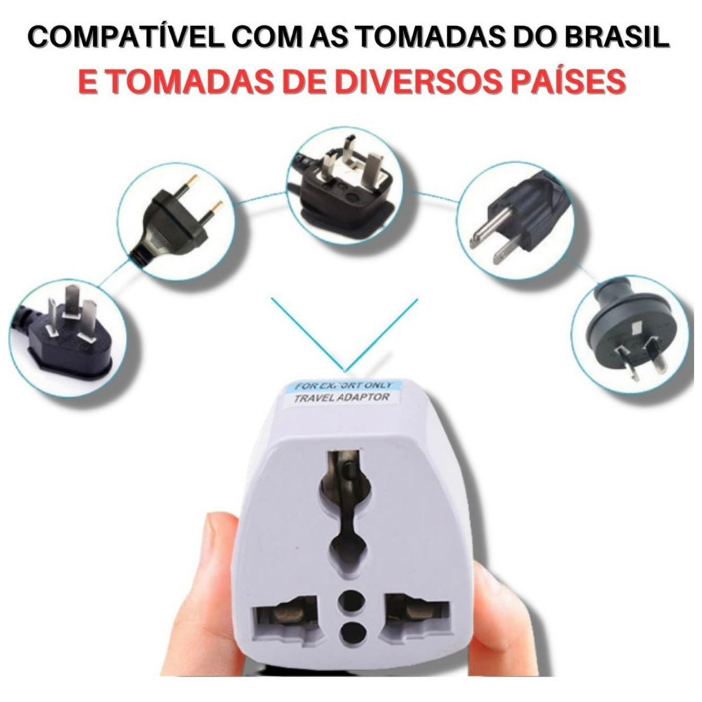 Adaptador Tomada Universal Padrão Europeu Uk Para Brasil