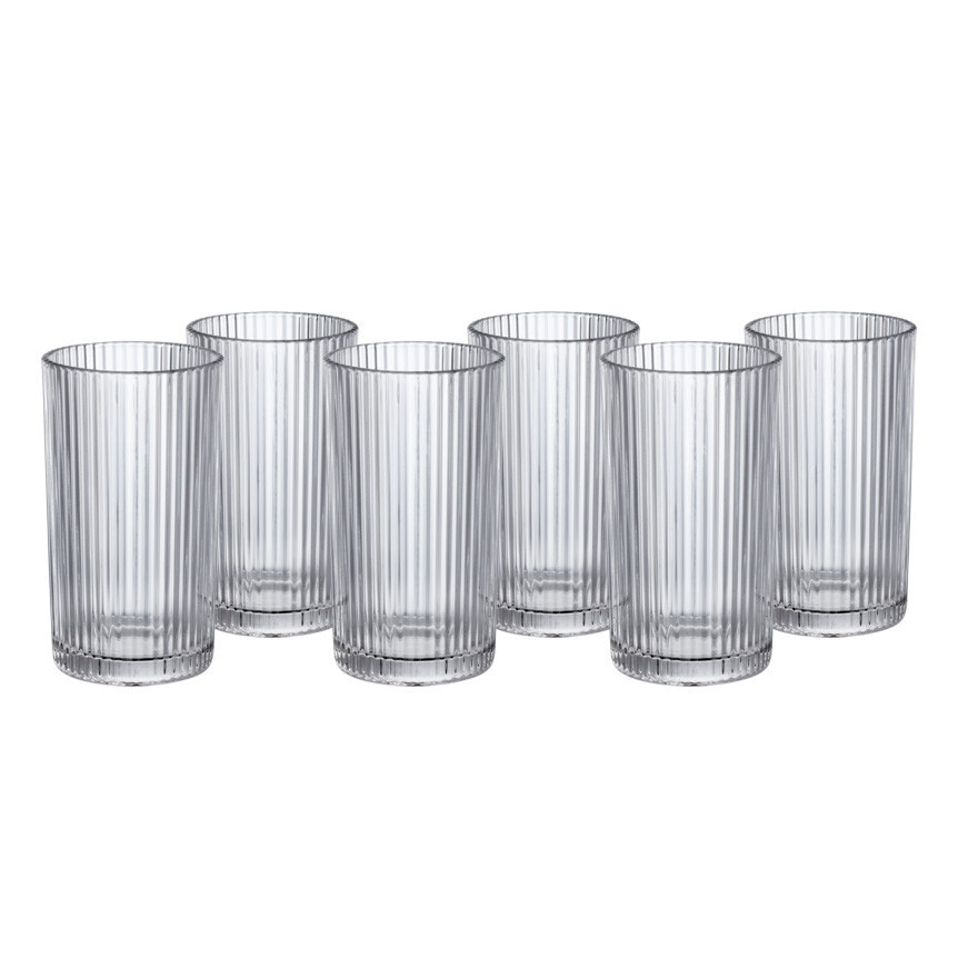 Jogo de Copos Graffiato em Vidro 6 Peças 420ml - Hauskraft