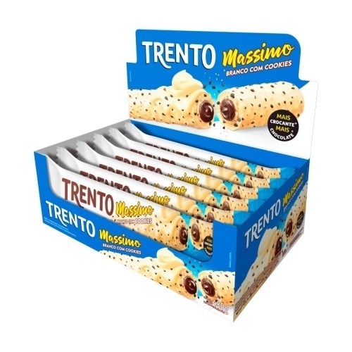 Chocolate Trento Massimo Choc Branco Cookies Cx 16 Uni 30g | Shopee Brasil
