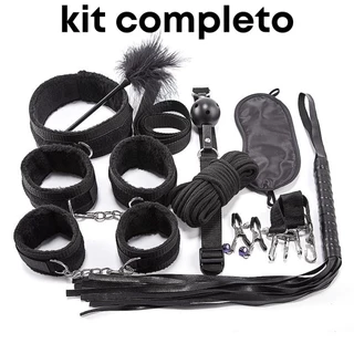 Kit Bondage Algema Tornozeleira Corda Chicote Mordaça