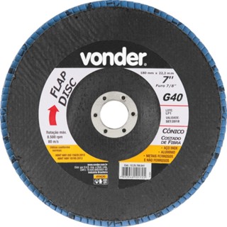 Disco de desbaste flap-disc cônico 7 com 5 peças - Vonder