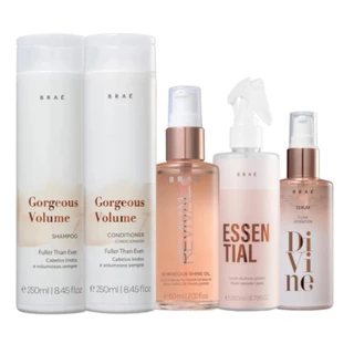 Kit Braé Gorgeous Volume Divine Plume Revival Essential Spray Repair (5 Produtos)