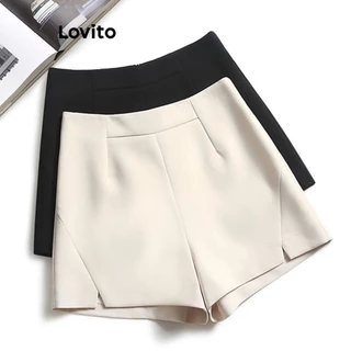 Short Lovito Y2K Simples com Fenda Frontal para Mulheres