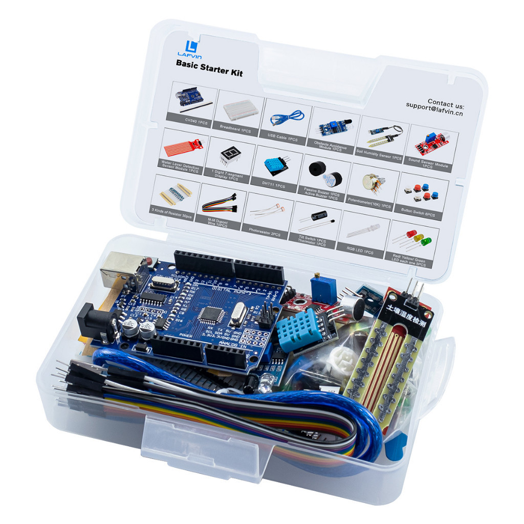 Kit Inicial Básico Para Arduino Uno R3 Com Código Tutorial Placa De ...