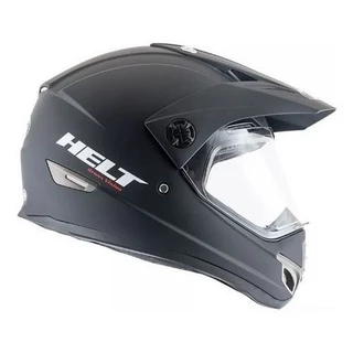 Capacete Moto Helt Cross Vision Preto Fosco Com Viseira Street Trilha Motocross Titan