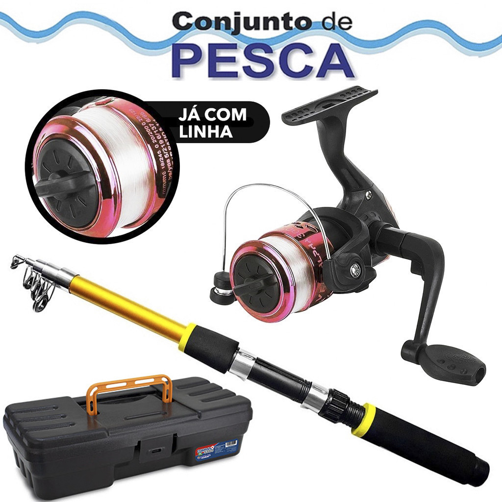 Kit de Pesca Completo 3 Varas 1,20m 10kg 3 Molinetes e Ace - Stall -  Produtos para Pesca Esportiva - Magazine Luiza