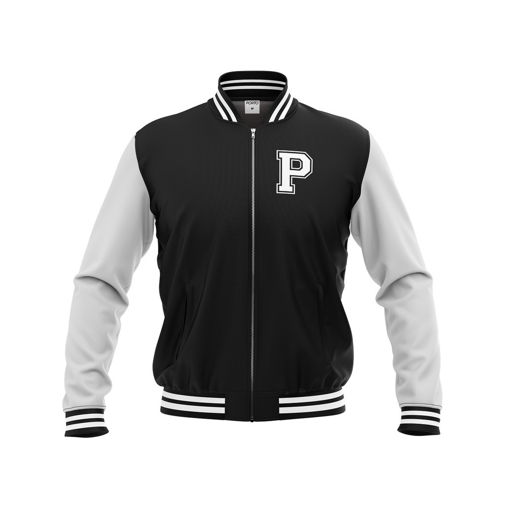 Blusa moletom De Frio Jaqueta college Com Ziper Letra P | Shopee