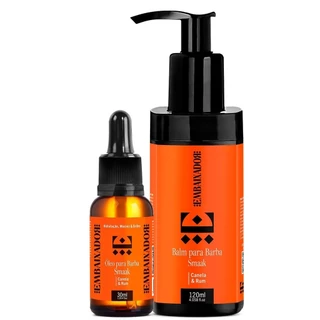 Kit Óleo e Balm para Barba Smaak Canela & Rum Embaixador