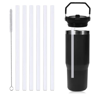 Palhetas De Substituição Para IceFlow Tumbler De Aço Inoxidável , 6 Pacotes De Reutilizáveis Plásticas Com Escova De Limpeza Compatíveis for Stanley 30oz Flip Straw Tu