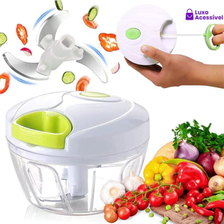 Triturador De Cebola E Alho Mini Processador Manual Temperos Vegetais Alimentos Verdes Cozinha 400 ml 3 Lamins