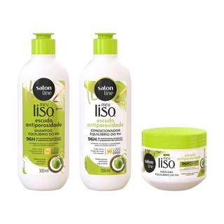 Kit Shampoo + Condicionador + Máscara Meu Liso Antiporosidade em Oferta na Shopee