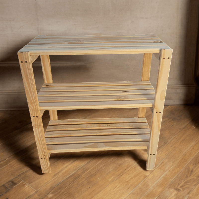 Sapateira Multiuso Estante de Madeira c/ 3 Prateleiras