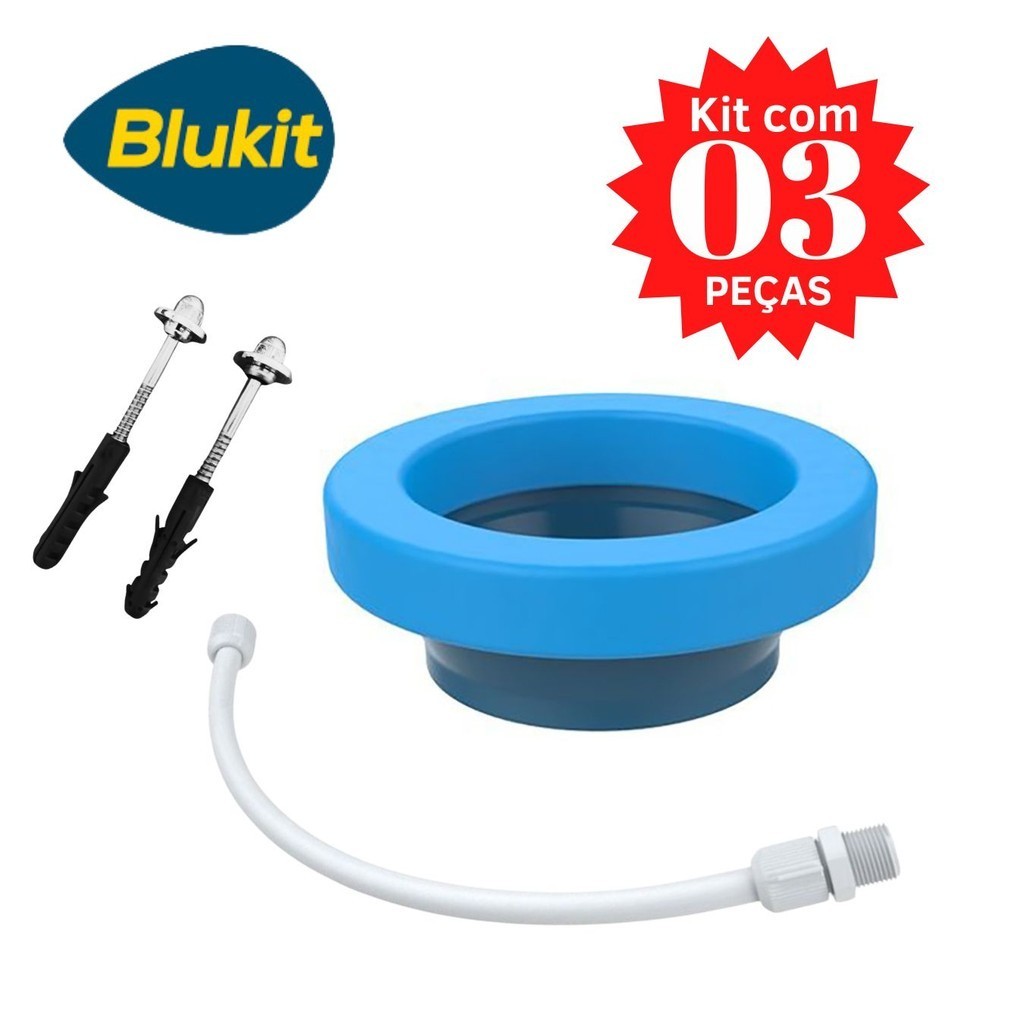 Anel De Cera com guia Vaso Sanitário + Rabicho 30 + Parafuso Bucha 12 ...
