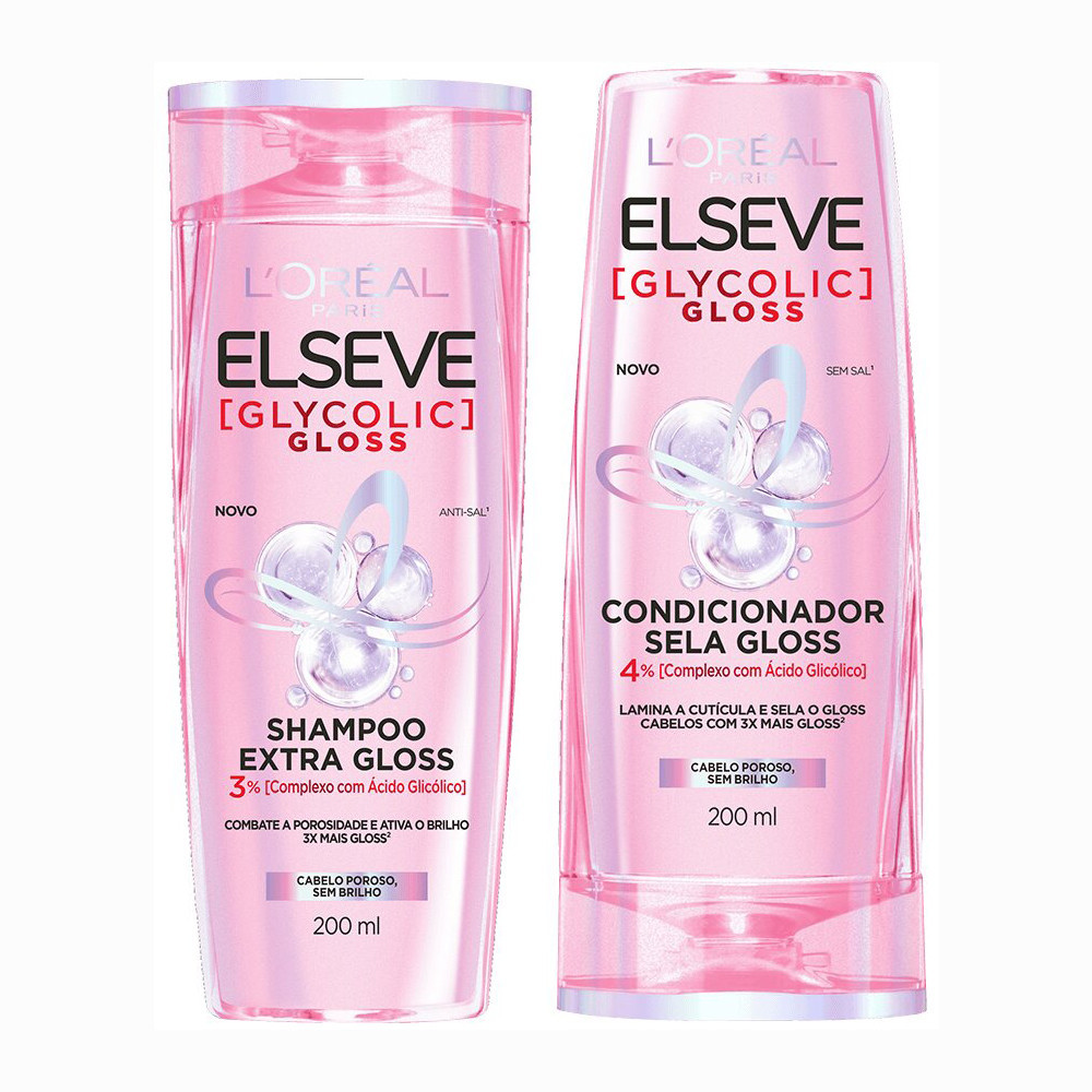 KIT ELSEVE GLYCOLIC GLOSS SHAMPOO + CONDICIONADOR 200ML Shopee Brasil