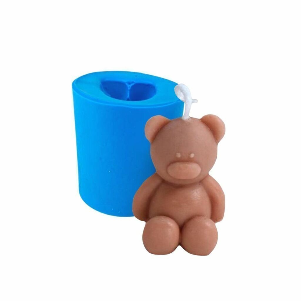 Molde de Silicone Urso Liso 3D Para Fabricação de Velas e Sabonetes Artesanais.
