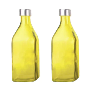 2un GARRAFA DE VIDRO C/ TAMPA SCOTCH ÁGUA SUCO AMARELO