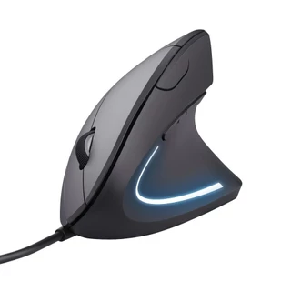 Mouse Gamer Vertical Trust Ergonômico Verto LED Azul USB 1600dpi Preto - T22885