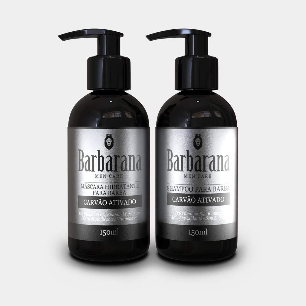 Kit Shampoo + Máscara de Hidratação com Carvão Ativado Barbarana