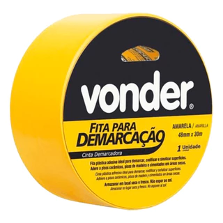 Fita Adesiva Para Demarcação Amarela 48Mm X 30 Metros