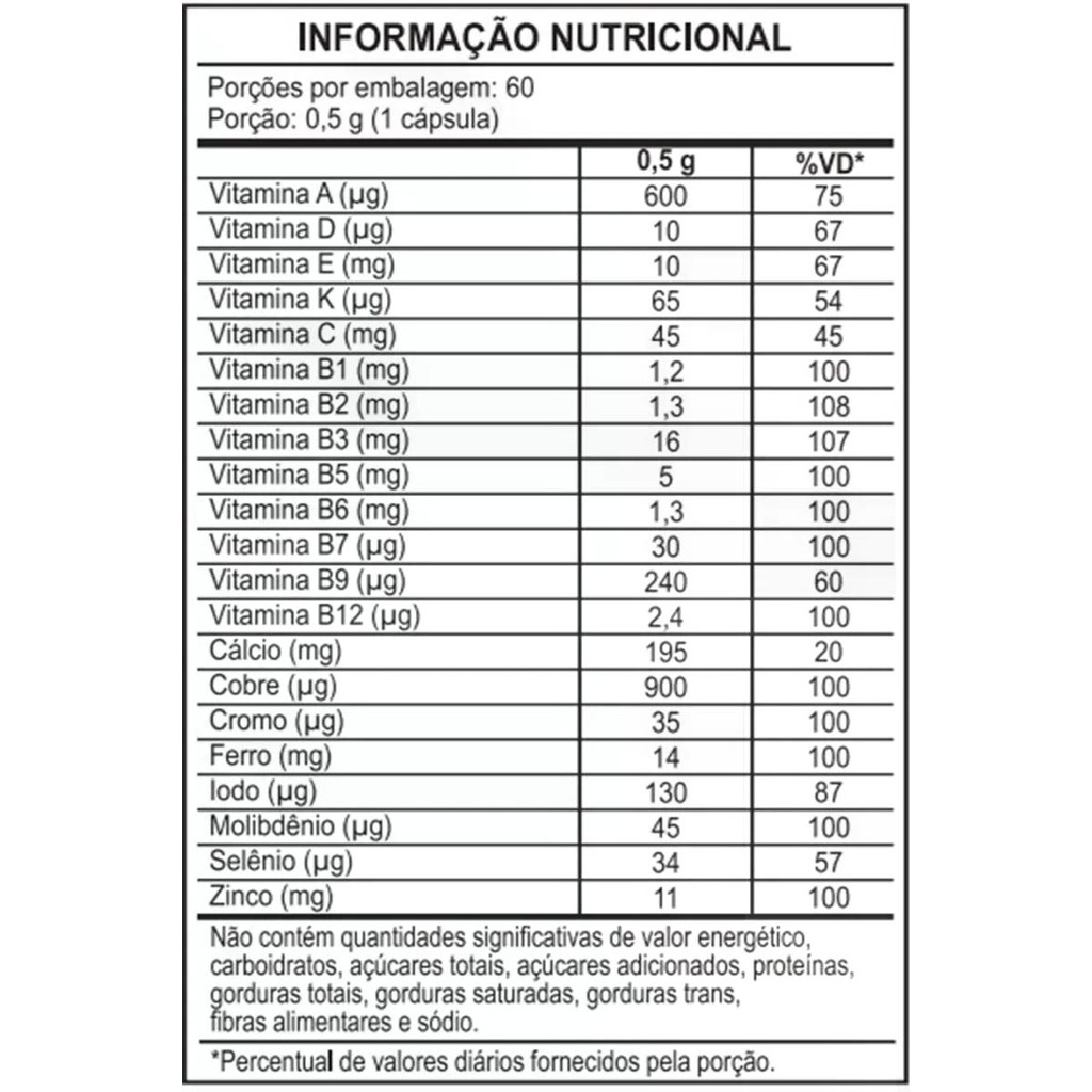 Top Vit Mult A-Z Com 60 Cápsulas | Shopee Brasil